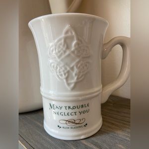 Russ Berrie Irish Coffee Mug Blessing "May Trouble Neglect You”